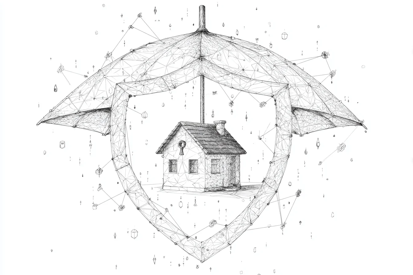 Shield and padlock representing data security