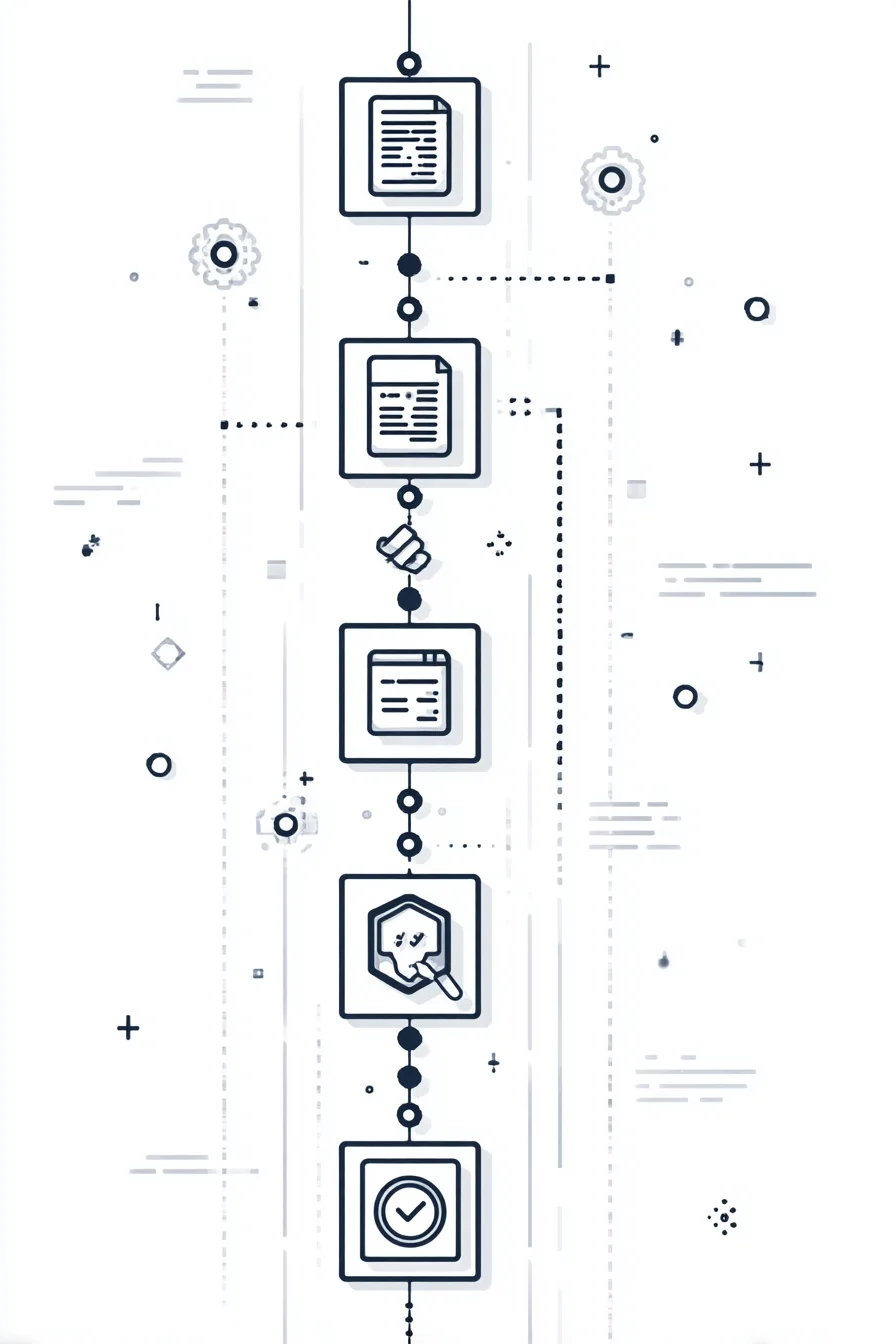 Vertical flowchart showing the complete loan application process from start to funds